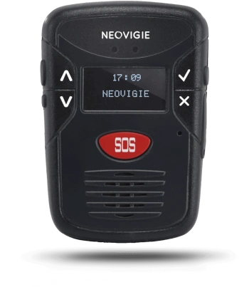 Integrated lone worker warning device for workers who do not have a smartphone or need a reinforced level of protection - Neovigie lone worker warning device VigieLink